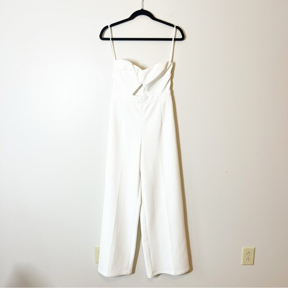 Katie May Ray Strapless White Jumpsuit Size Small Bridal Crepe